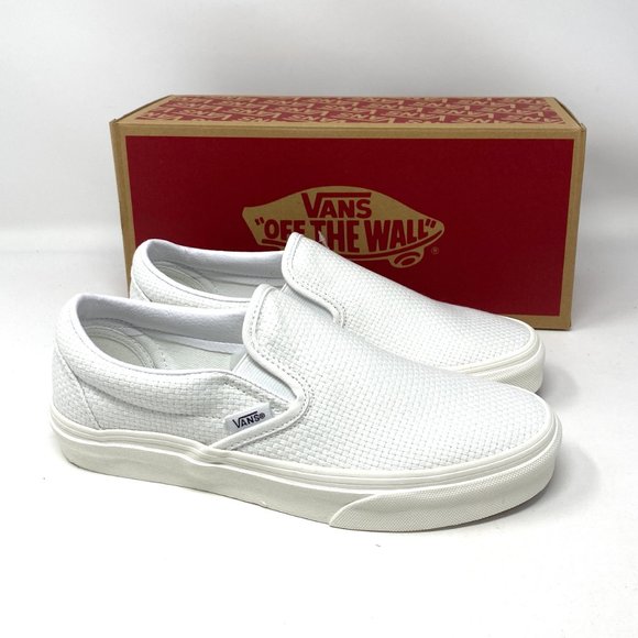 💖MEGA SALE💖VANS Womens Classic Slip On  Casual Check White   Logo VN0A33TB45P - Picture 6 of 12